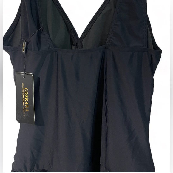 COSKAKA Women's Body One Piece Swim Dress Negro Size Small NWT - Picture 6 of 8